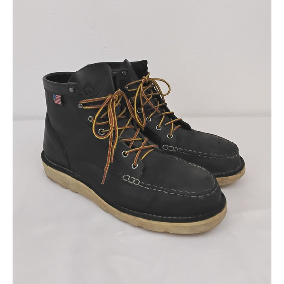 Danner Bull Run Moc Toe Work Boots Men\'s 11.5 Black Steel Toe Lace Up *W4778 main image 13